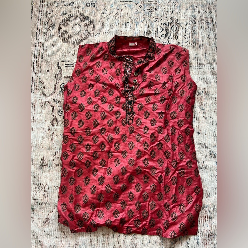 Stylish Kids Red and Black Patterned Blouse